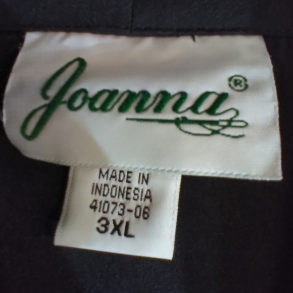 Joanna Womens Black Embroidered Women's Top Size 3X Office Vacation Workwear - Picture 4 of 8